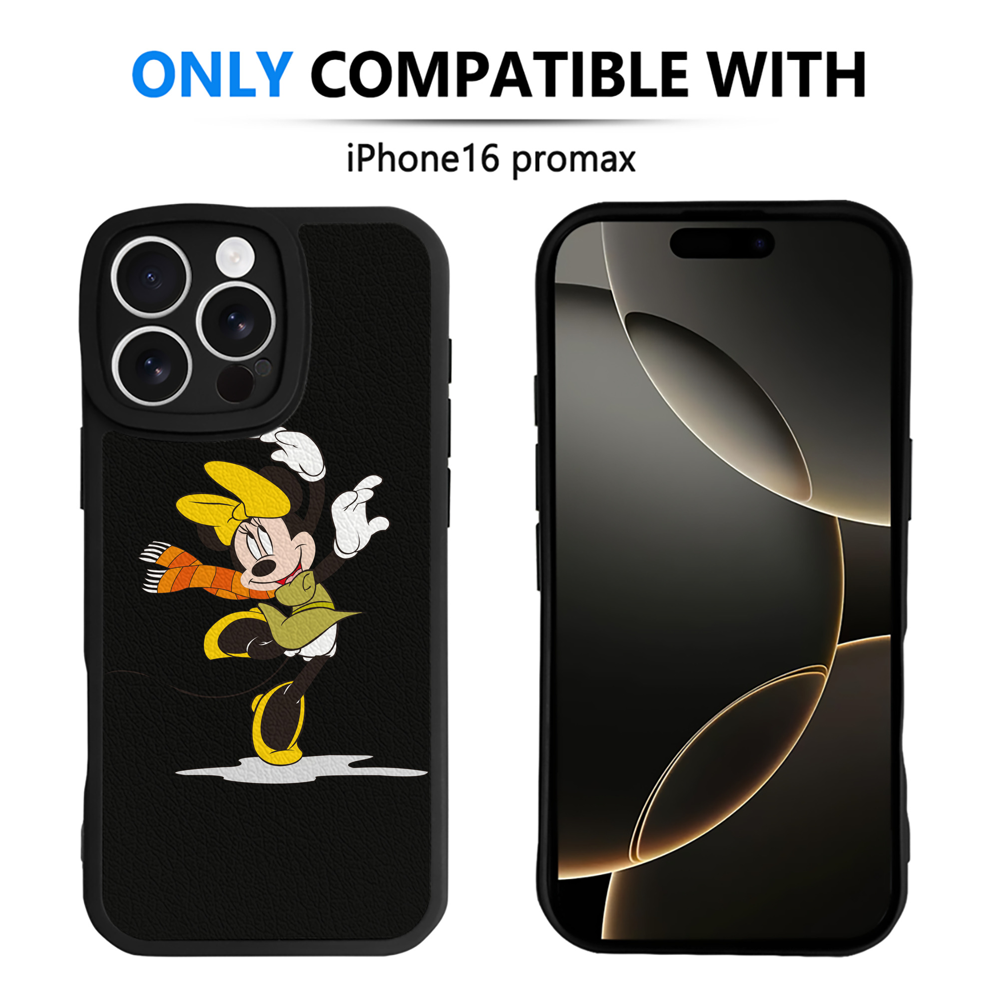（画像用） ミッキーマウス Mickey Mouse 【iPhone 16シリーズ対応】シリコンスマホケース（レザー調） 材質：シリコン